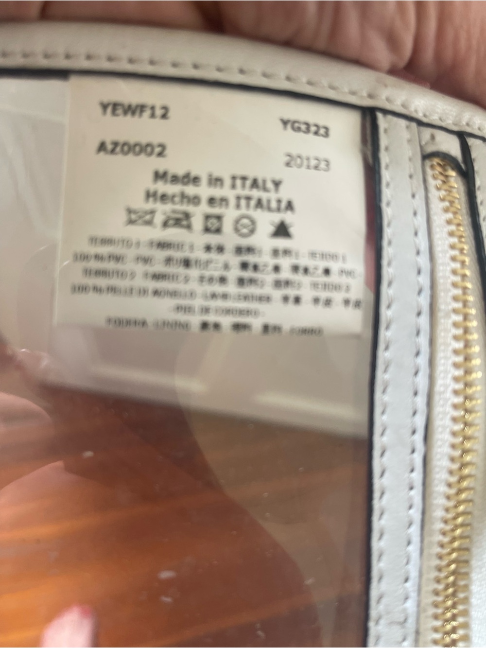 Emporio Armani Clear PVC Tote with White Trim and Gold Hardware - Picture 7 of 8